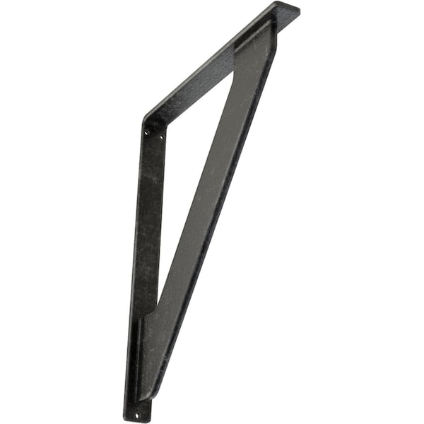Ekena Millwork Traditional Wrought Iron Bracket, (Single center brace), Antiqued Silver 1 1/2"W x 12"D x 15"H BKTM01X12X15STRASV - main